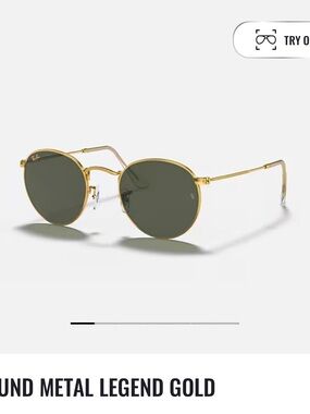 Ray-Ban Gold Frame Sunglasses with Green Lenses
